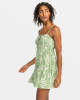 ROXY LA VIDA MINI DRESS - OIL GREEN LEAVIN