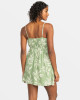ROXY LA VIDA MINI DRESS - OIL GREEN LEAVIN