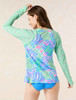 BEACH HOUSE MARY RELAXED FIT ZIP FRONT RASHGUARD - ESTATE MOSAIC