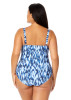 ANNE COLE TIE DYE IKAT HIDDEN UNDERWIRE DRAPE FRONT ONE PIECE (16W-20W)