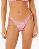 RIP CURL ISLES PLAID HIGH LEG SKIMPY BIKINI BOTTOM