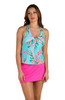 24TH & OCEAN IBIZA PALMS OVER THE SHOULDER TANKINI TOP