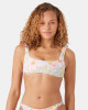 ROXY TROPICAL SQUARE NECK BRALETTE BIKINI TOP