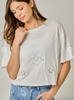 MYSTREE EMBROIDERED COTTON SLUB SHORT SLEEVE T-SHIRT