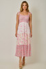 MYSTREE TIED STRAP SMOCKED TIERED LONG DRESS