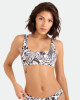 VOLCOM HIBISCUS DIAMOND REVERSIBLE SCOOP BRALETTE TOP