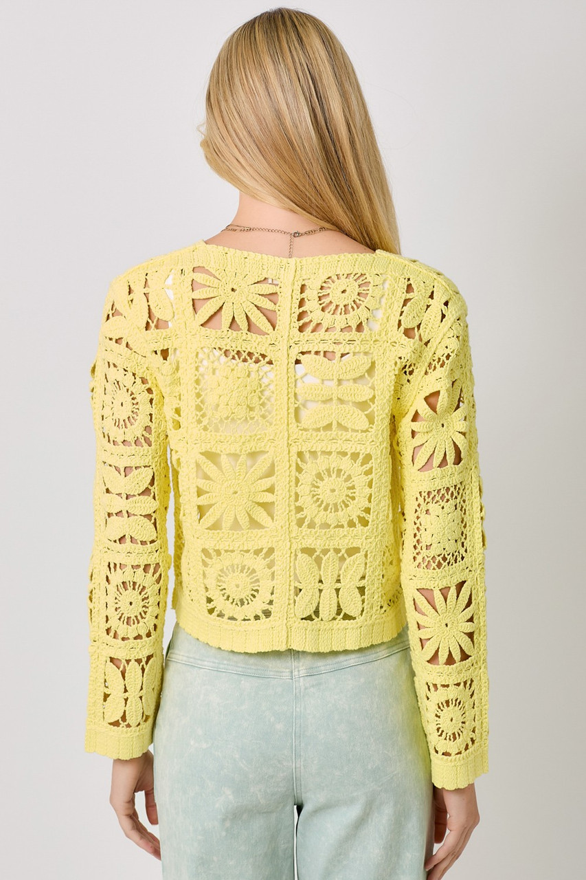 MYSTREE CROCHET BUTTON UP CARDIGAN - 3 COLORS AVAILABLE