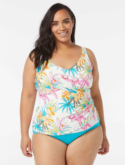 BEACH HOUSE PLUS SIZE LOLA WRAP UNDERWIRE TANKINI - TROPIC BLOOM - (16W-20W)