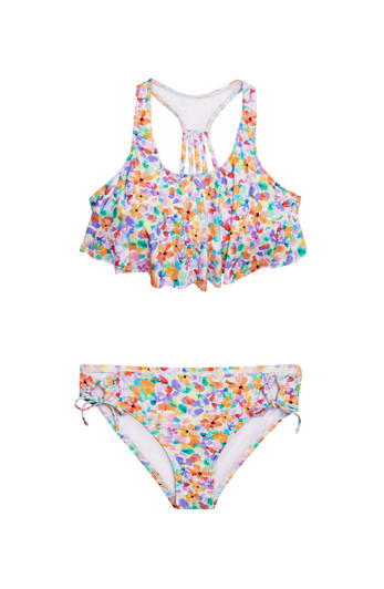 HOBIE GIRLS DITZY DITSY FLOUNCE BRA SET 7-16