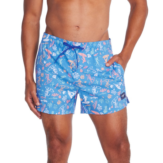 Speedo Beachstar Print Brief 2" - Unisex Swim Trunks With UPF 50+ Protection & Drawstring