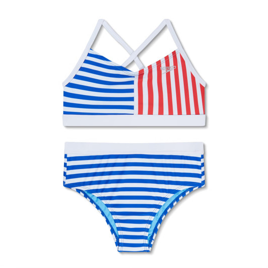 SPEEDO GIRLS STRIPE BLOCKED SET 7-16