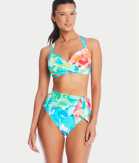 BLEU BY ROD BEATTIE SUMMER ESCAPES HIGH WAIST TIE DRAPED BOTTOM