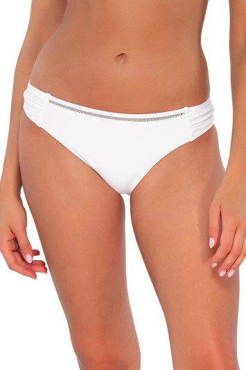 SUNSETS SOLID AUDRA HIPSTER BOTTOM - WHITE LILY