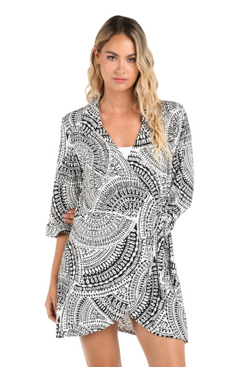 LA BLANCA DREAM CATCHER WRAP SHIRT DRESS