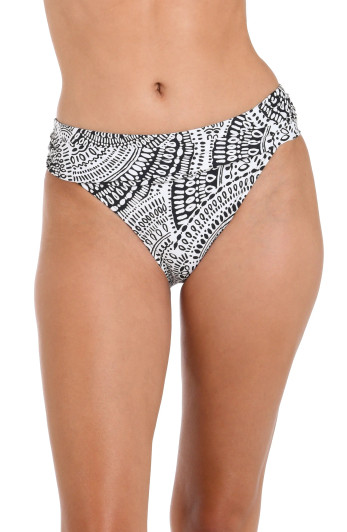 LA BLANCA DREAM CATCHER SHIRRED BAND HIPSTER BOTTOM