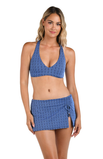 LA BLANCA CHARMED COAST V-NECK OVER THE SHOULDER TOP