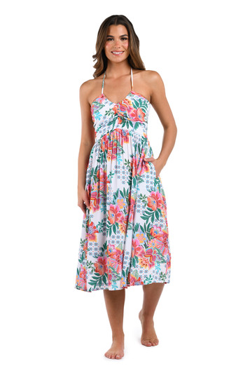 LA BLANCA RIVIERA RESORT HALTER MIDI DRESS COVER UP