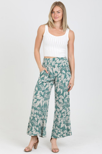 ANGIE PRINTED WIDE LEG PANTS