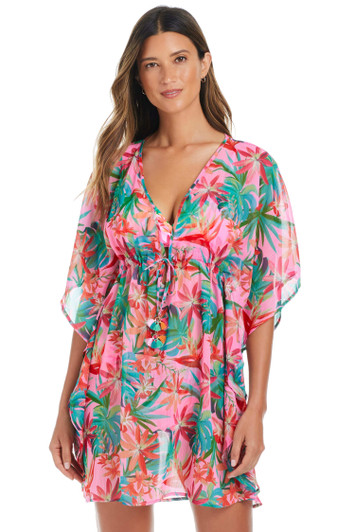 BLEU BY ROD BEATTIE EVERYTHING UNDER THE SUN CHIFFON CAFTAN COVER UP