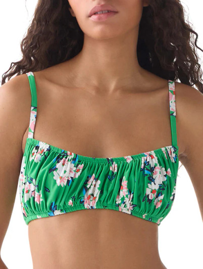 KATE SPADE SPRING DAISIES SHIRRED BRALETTE TOP