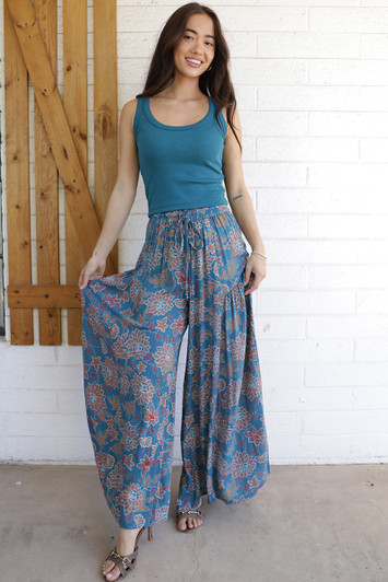 ANGIE PRINTED WIDE LEG PANTS