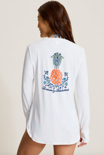 TOMMY BAHAMA GOA TROPICAL PULLOVER RASHGUARD