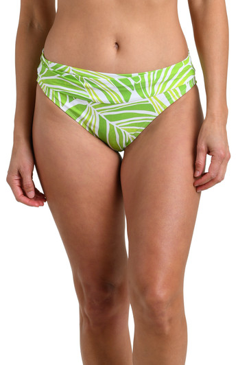 LA BLNACA SERENE PALM RUCHED BAND HIPSTER BIKINI BOTTOM