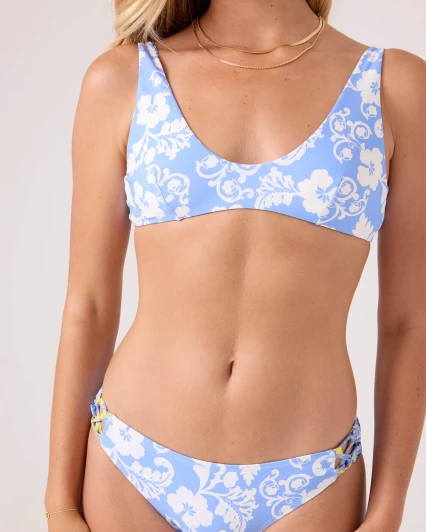 ROXY GOLDEN GLOW REVERSIBLE SCOOP BRALETTE BIKINI TOP