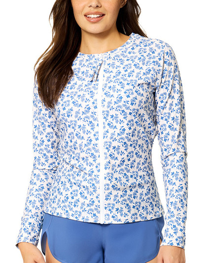 RAISINS DAISY DREAMER FRONT ZIP RASHGUARD