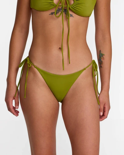 RVCA SOLID SKIMPY TIE SIDE BIKINI BOTTOM