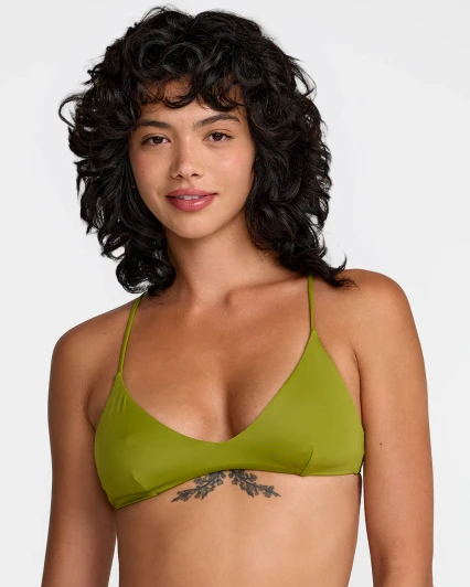 RVCA SOLID TRIANGLE CROSSBACK BIKINI TOP