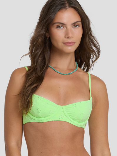 BILLABONG SIMPLY SWEET EYELET HELENA UNDERWIRE BIKINI TOP