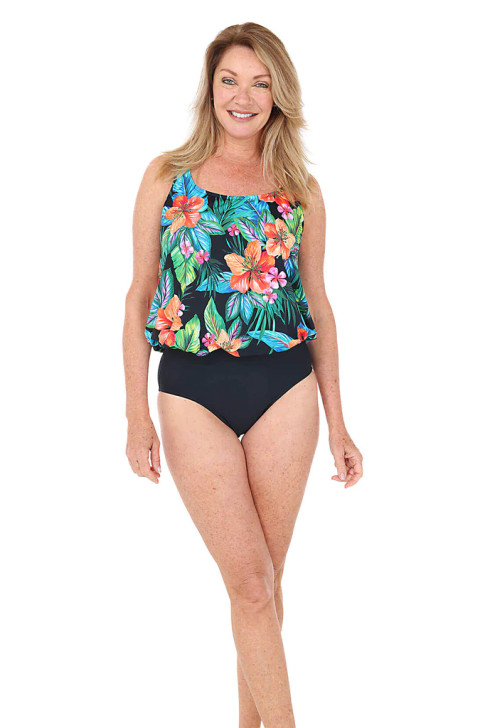 PENBROOKE MASTECTOMY TASTE OF TROPIC BLOUSON ONE PIECE