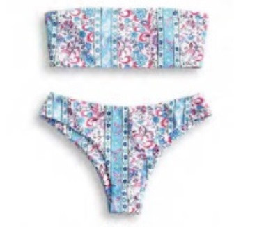 BIRTHDAY SUITS CLAIR PAISLEY PRINT BANDEAU BIKINI TOP