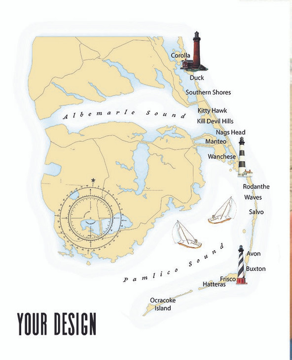OUTER BANKS MAP SUN SHIRT UPF 50