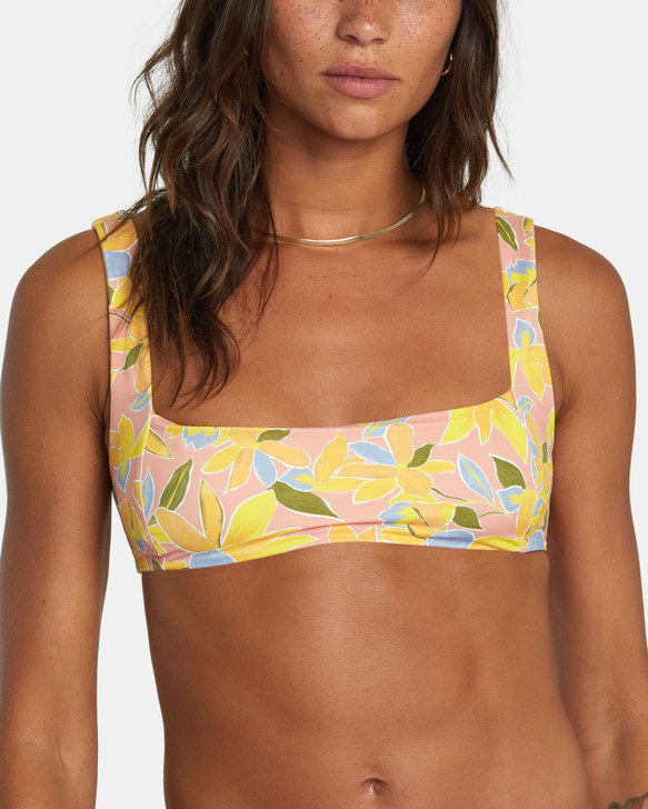 RVCA SUNKISSED REVERSIBLE SQUARE BRALETTE BIKINI TOP