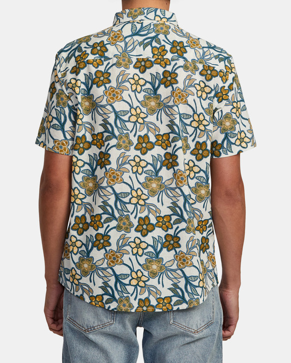 RVCA EVENING FLORAL SHORT SLEEVE SHIRT