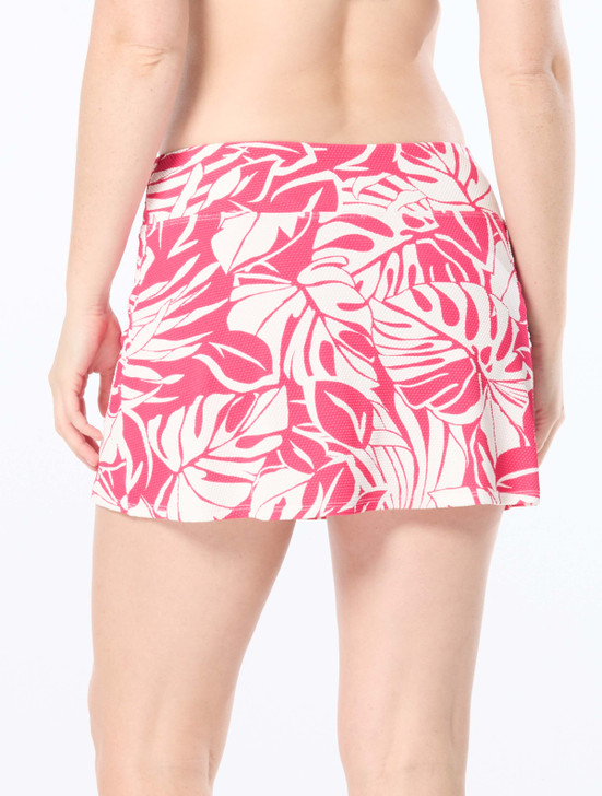 BEACH HOUSE PRINTED EMMA SWIM SKORT - JUNGLE PALMS ROSE