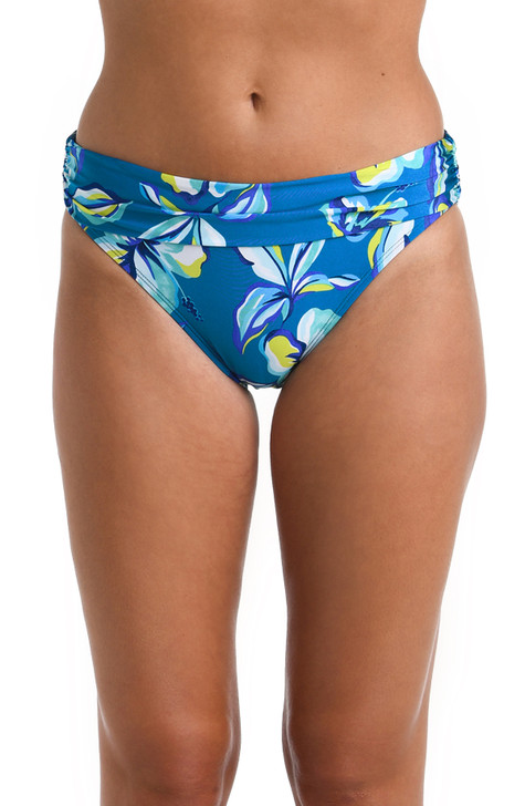 LA BLANCA FIJI TROPICS SHIRRED BANDED HIPSTER BOTTOM