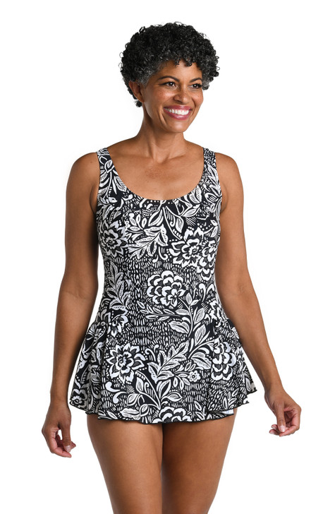 MAXINE TAHITIAN TRIBE FLORAL PRINCESS SEAM SWIMDRESS (10-18)