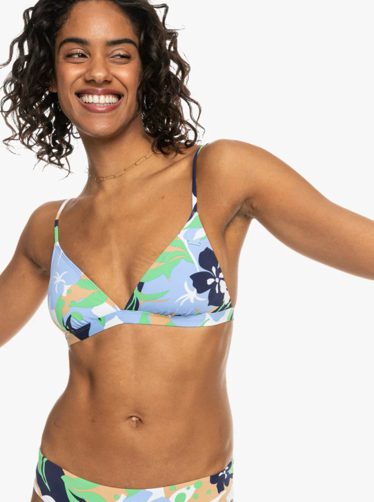 ROXY PRINTED BEACH CLASSICS FIXED TRIANGLE BIKINI TOP