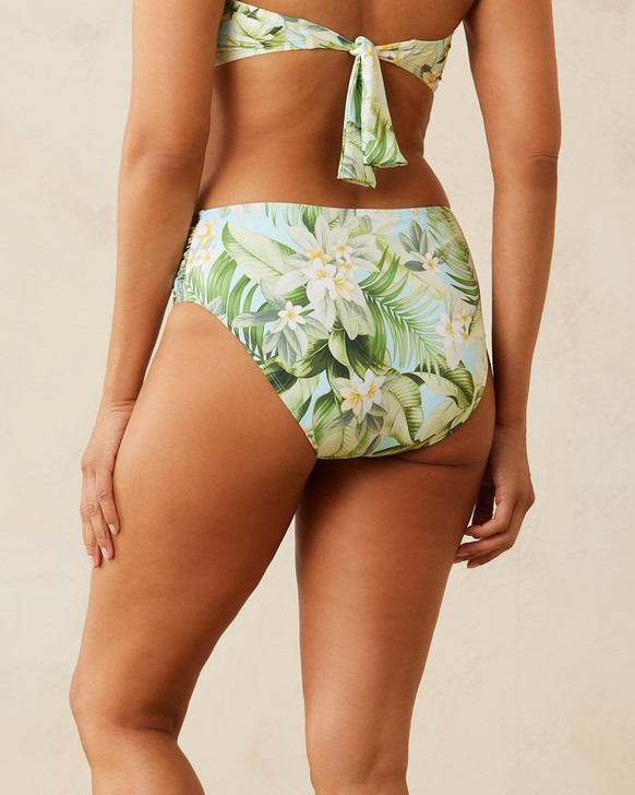 TOMMY BAHAMA PARADISE FRONDS SHIRRED HIGH-WAISTED BIKINI BOTTOM