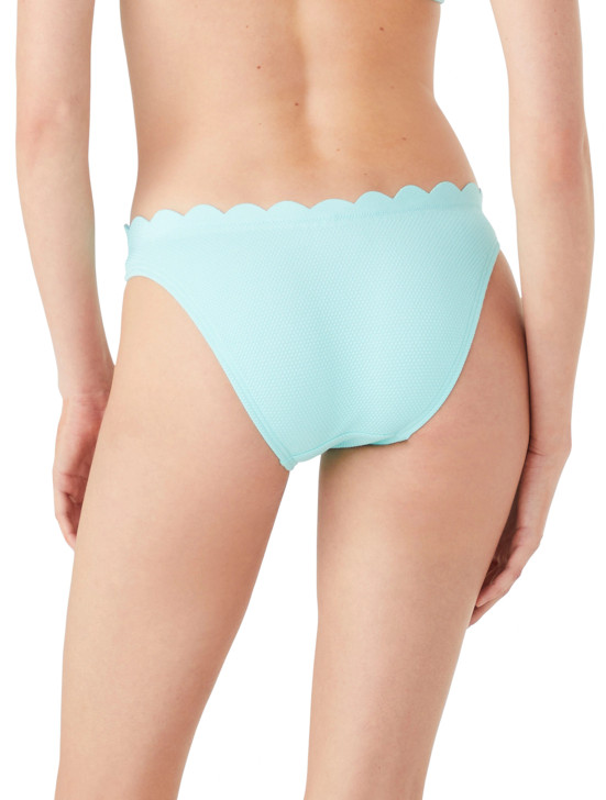 KATE SPADE PIQUE SCALLOPS HIGH CUT BIKINI BOTTOM