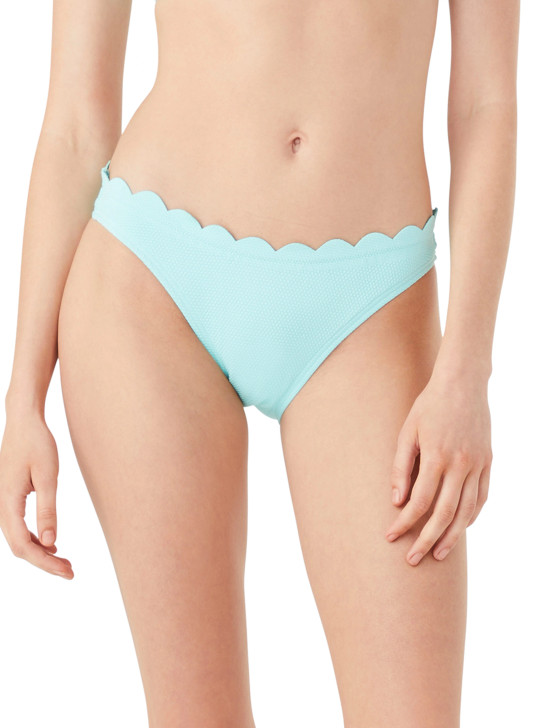 KATE SPADE PIQUE SCALLOPS HIGH CUT BIKINI BOTTOM