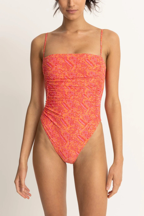 RHYTHM ADIA PAISLEY SCRUNCHED SIDE ONE PIECE