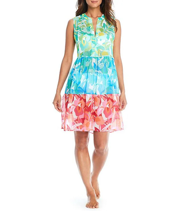 BLEU BY ROD BEATTIE SUMMER ESCAPES SHORT DRESS