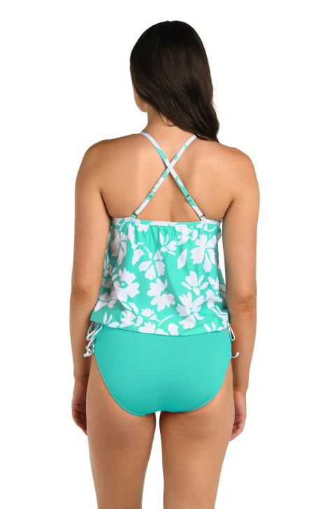 24TH & OCEAN MARSEILLE FLORAL UNDERWIRE V-NECK BLOUSON TANKINI