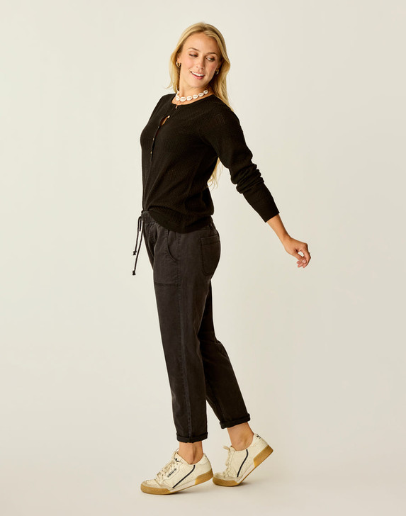 CARVE DESIGNS ZOE TWILL PANT - BLACK