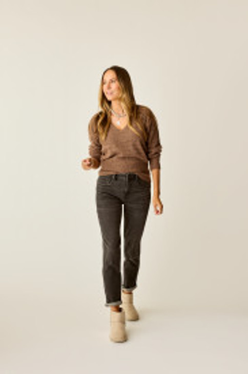 CARVE DESIGNS RUTH REVERSE FUZZY SWEATER - SUMAC LUREX