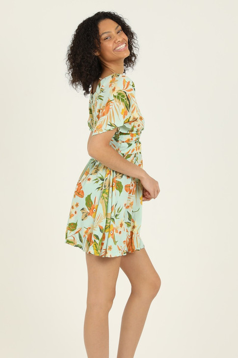 ANGIE V-NECK TWIST FRONT CUT OUT DRESS